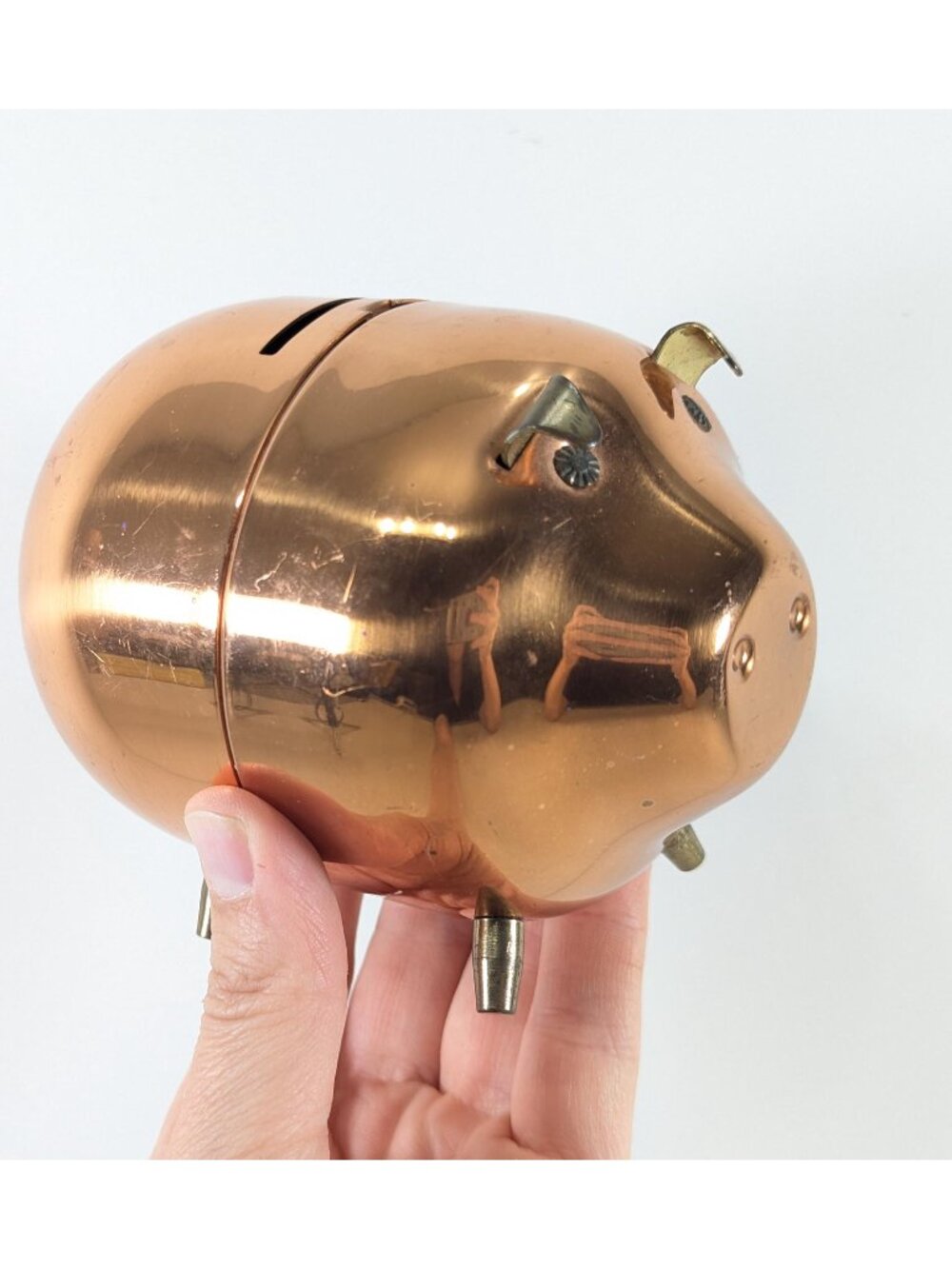 Vintage Coppercraft Guild Copper Piggy Bank: USA made Nursery Decor